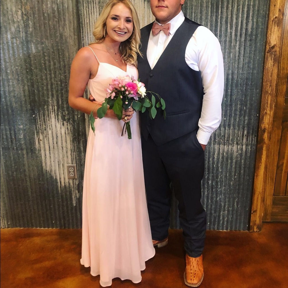 long blush formal dress